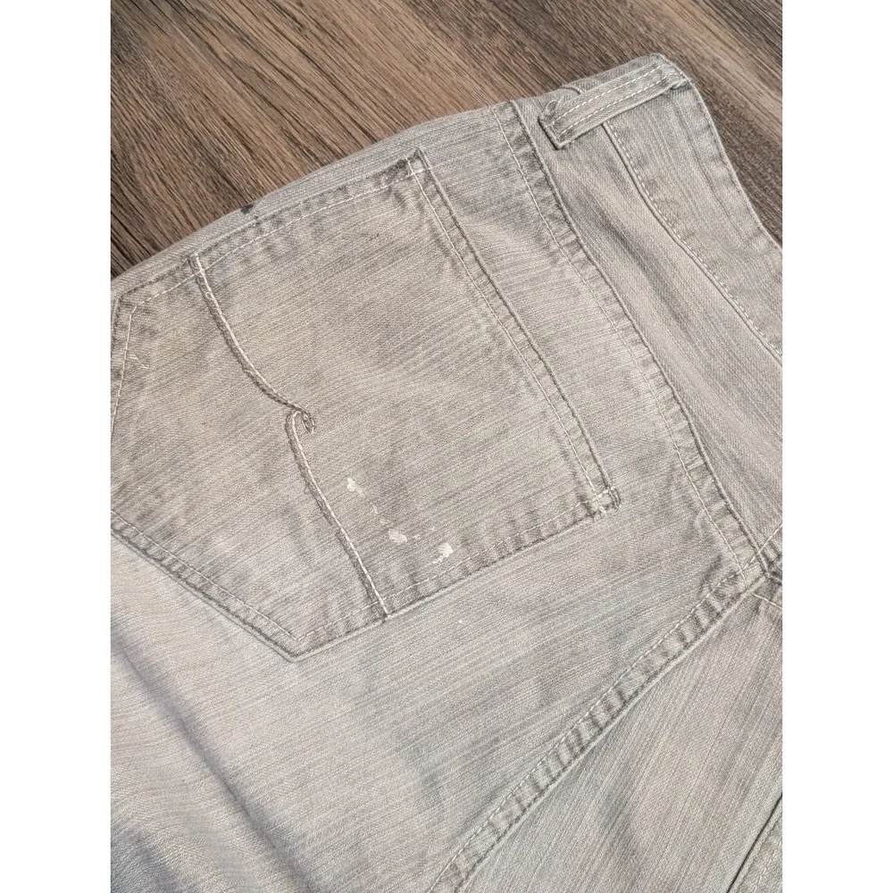 Enyce Baggy Wide Leg Jeans Gray Size 36x32‎ Y2K Streetwear Patch Logo Distressed